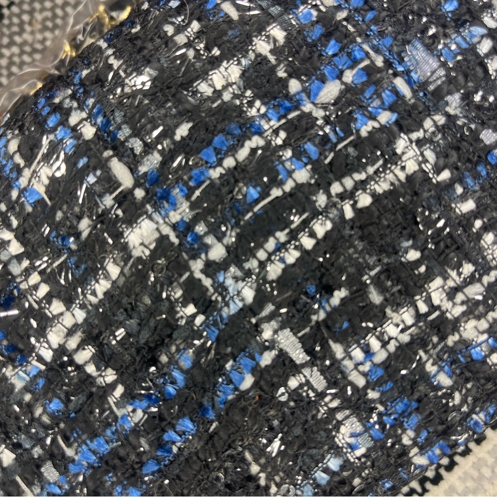 bebe Black and Blue Tweed Shoulder Bag - Picture 4 of 8